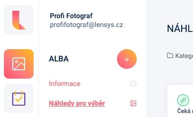 Tlačítko pro vytvoření alba - Lensys.cz